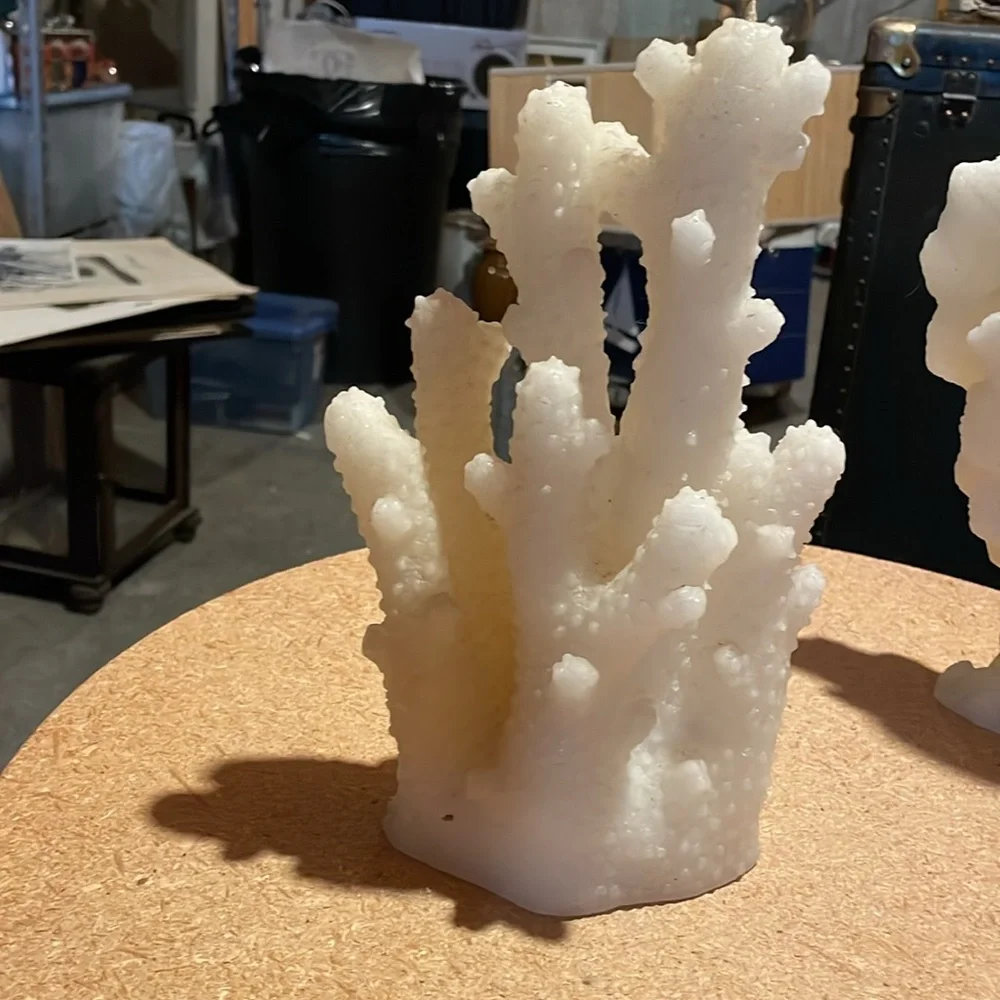 Pottery barn coral candle